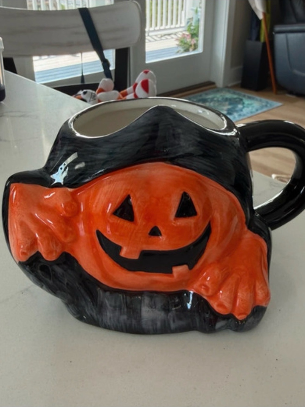 Target Black and Orange Pumpkin Face Mug